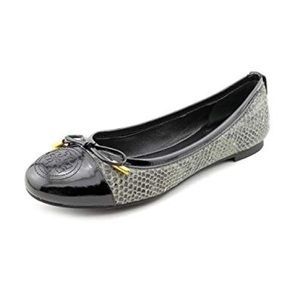 Tory Burch Verbena Snakeskin Cap Toe Ballet Flats